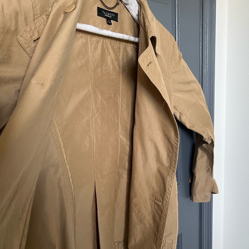 Talbots Classic Tan Trench Coat - Picture 13 of 16